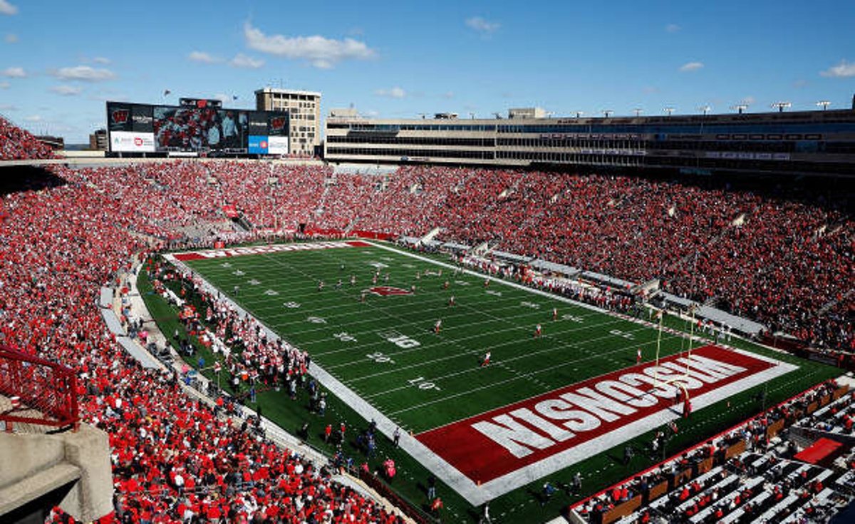 Camp Randall Stadium, a high-energy venue of the kind the machine was designed for.